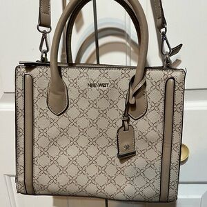 NINE WEST WOMENS SATCHEL LOGO DESIGN TOTE-PURSE-REMOVABLE CROSSBODY STRAP